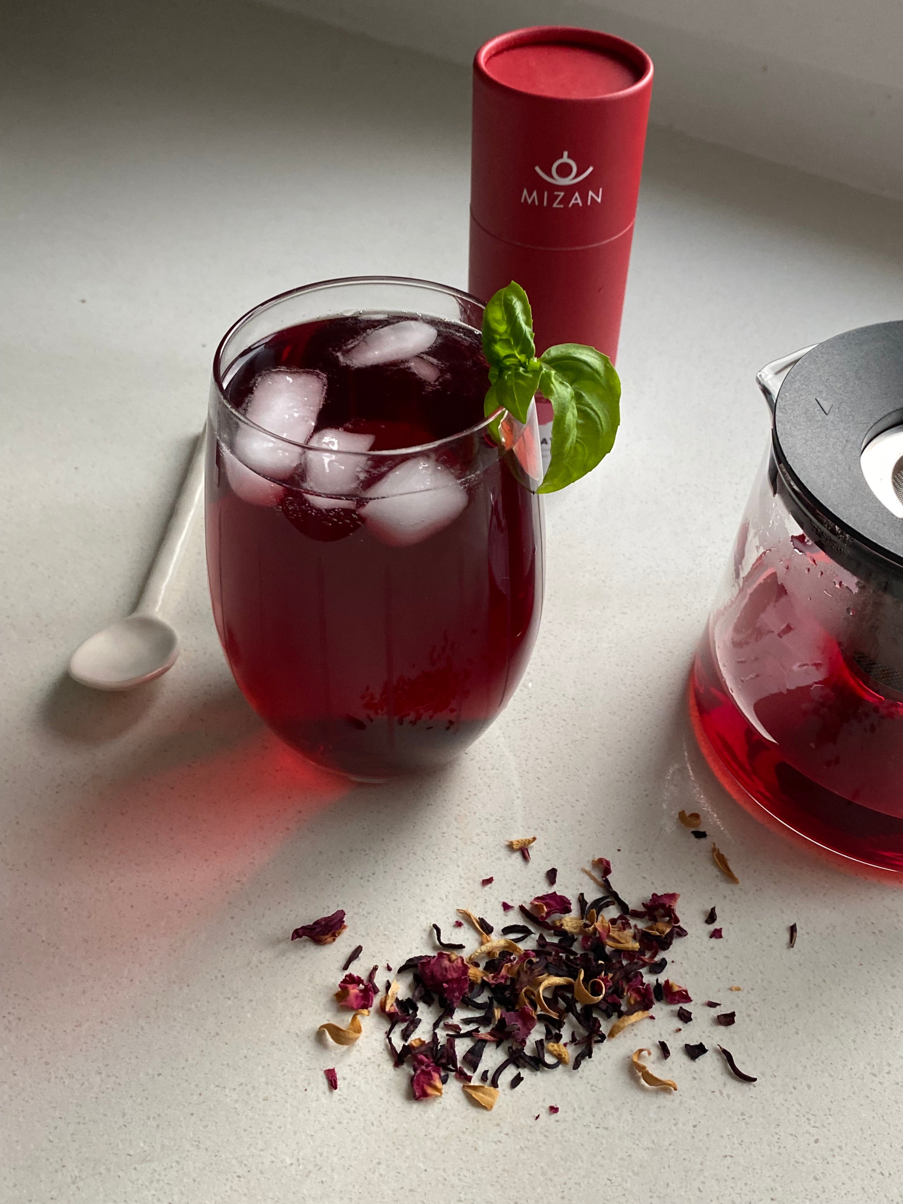 Hibiscus Rose and Orange Blossom Iced Lemonade